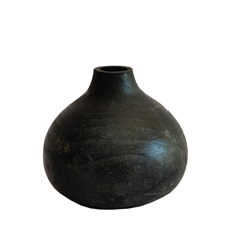 NUBIA ΒΑΖΟ ΞΥΛΟ ΜΑΥΡΟ 14x14xH14cm