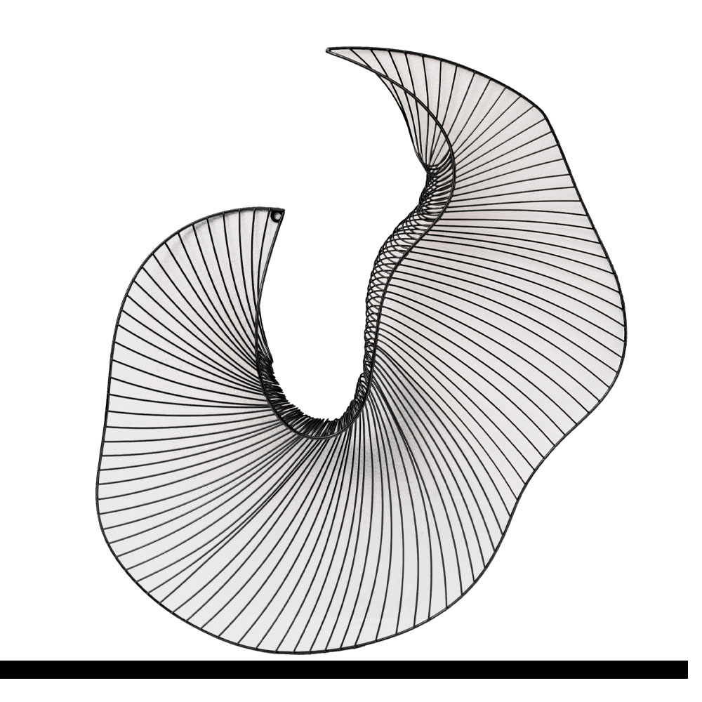 SWIRL A ΔΙΑΚΟΣΜΗΤΙΚΟ ΤΟΙΧΟΥ 61x7x75 ΜΕΤΑΛΛΟ ΜΑΥΡΟ