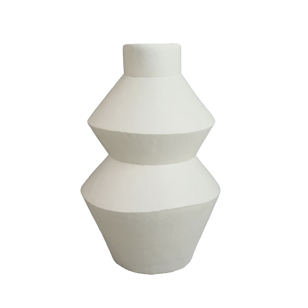 TERRE ΔΙΑΚΟΣΜΗΤΙΚΟ ΒΑΖΟ 19.5x19.5x31.5 POLYRESIN ΛΕΥΚΟ