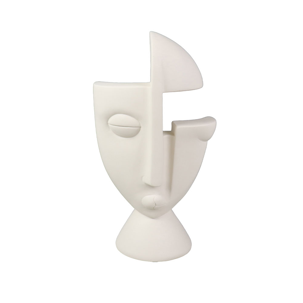 HALF FACE ΔΙΑΚΟΣΜΗΤΙΚΟ ΠΡΟΣΩΠΟ 15.5x9.5x29 POLYRESIN OFF WHITE