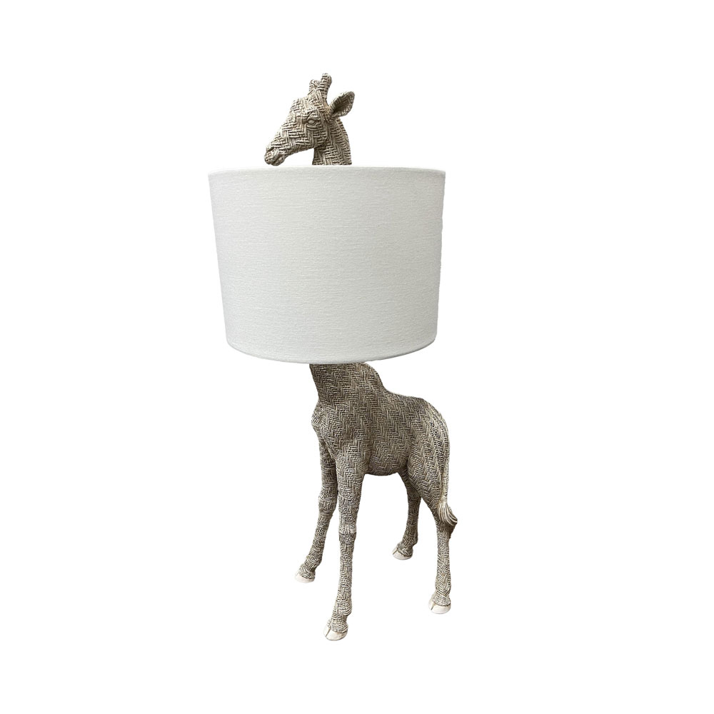 GIRAFFA ΦΩΤΙΣΤΙΚΟ ΕΠΙΤΡΑΠΕΖΙΟ 26x26x18 POLYRESIN ΜΠΕΖ ΦΥΣΙΚΟ ΥΦΑΣΜΑ