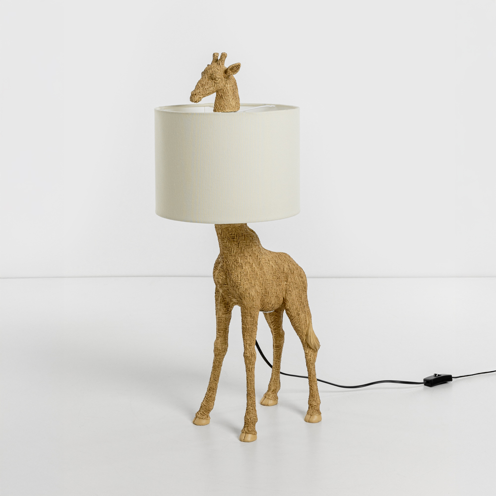 GIRAFFA ΦΩΤΙΣΤΙΚΟ ΕΠΙΤΡΑΠΕΖΙΟ 30x26x68cm POLYRESIN ΦΥΣΙΚΟ ΥΦΑΣΜΑ