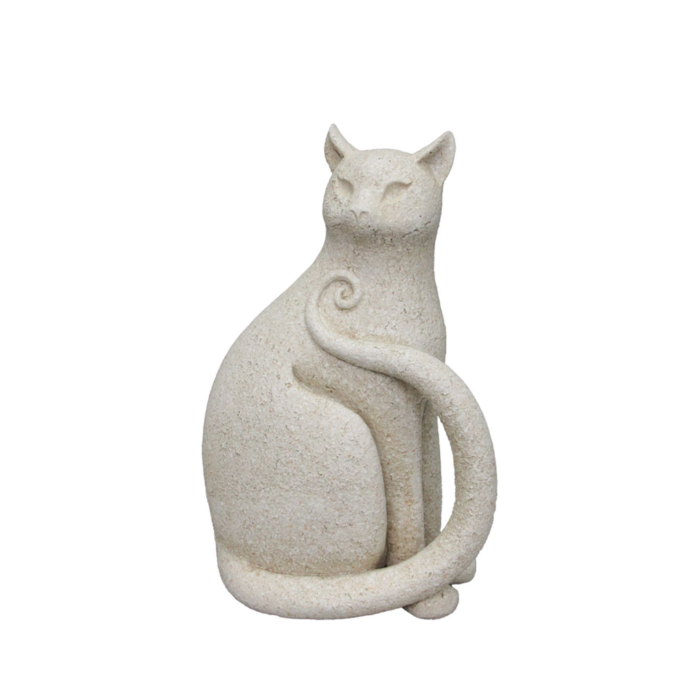 MILO ΔΙΑΚΟΣΜΗΤΙΚΟ ΓΑΤΑ 17.8x11.5x26.5 POLYRESIN OFF WHITE