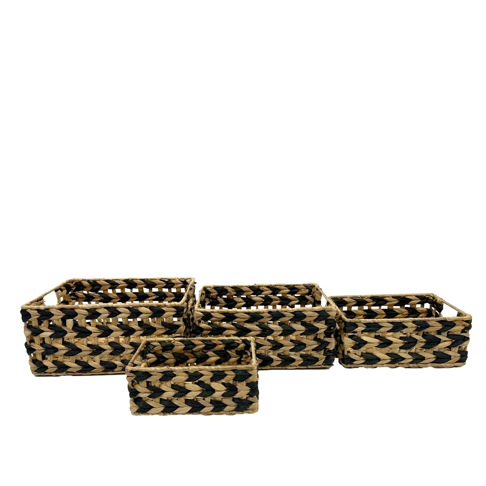 ROMVUS ΚΑΛΑΘΙ SET 4ΤΜΧ 36x28x17 ΥΑΚΙΝΘΟΣ ΦΥΣΙΚΟ ΜΑΥΡΟ