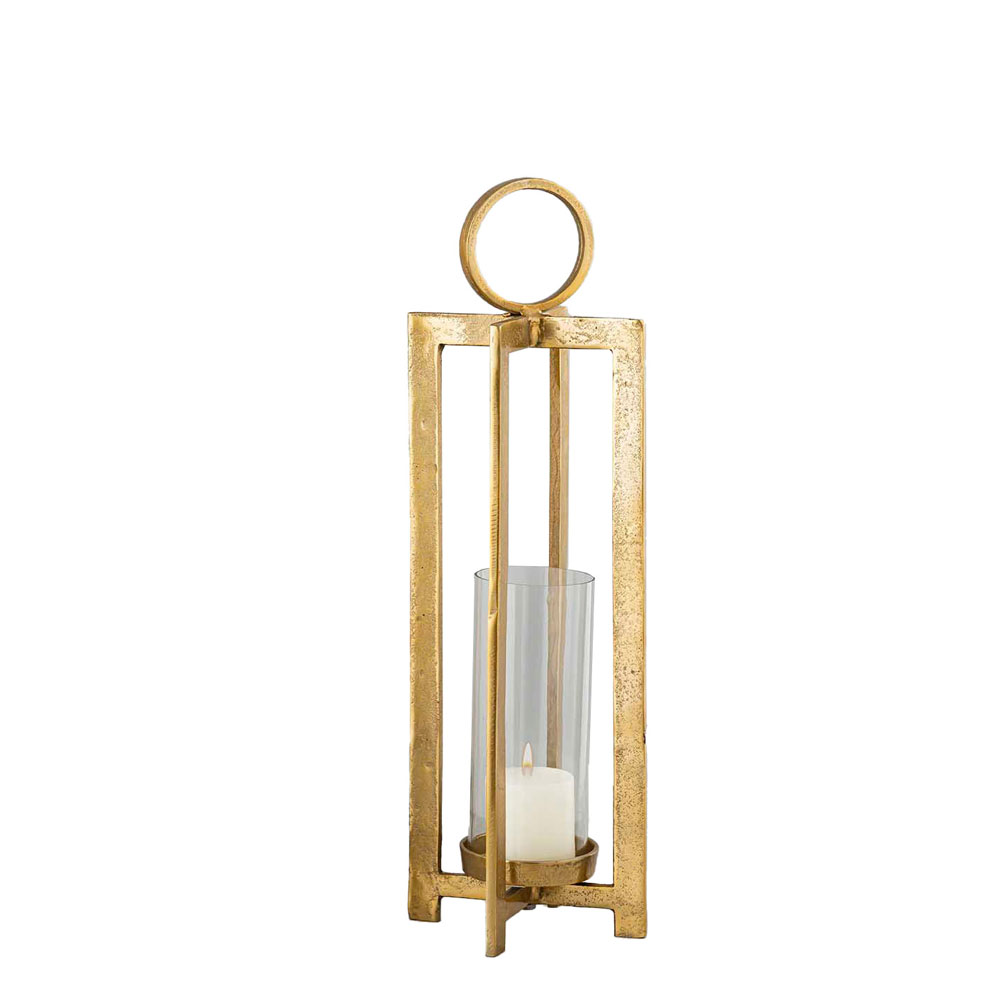 BEACON LIGHT ΦΑΝΑΡΙ 20x20x66 ΑΛΟΥΜΙΝΙΟ ΧΡΥΣΟ ΓΥΑΛΙ