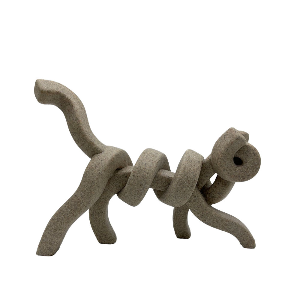 BELMA ΔΙΑΚΟΣΜΗΤΙΚΟ ΓΑΤΑ 29.8x7.7x21.6 POLYRESIN STONE ΜΠΕΖ