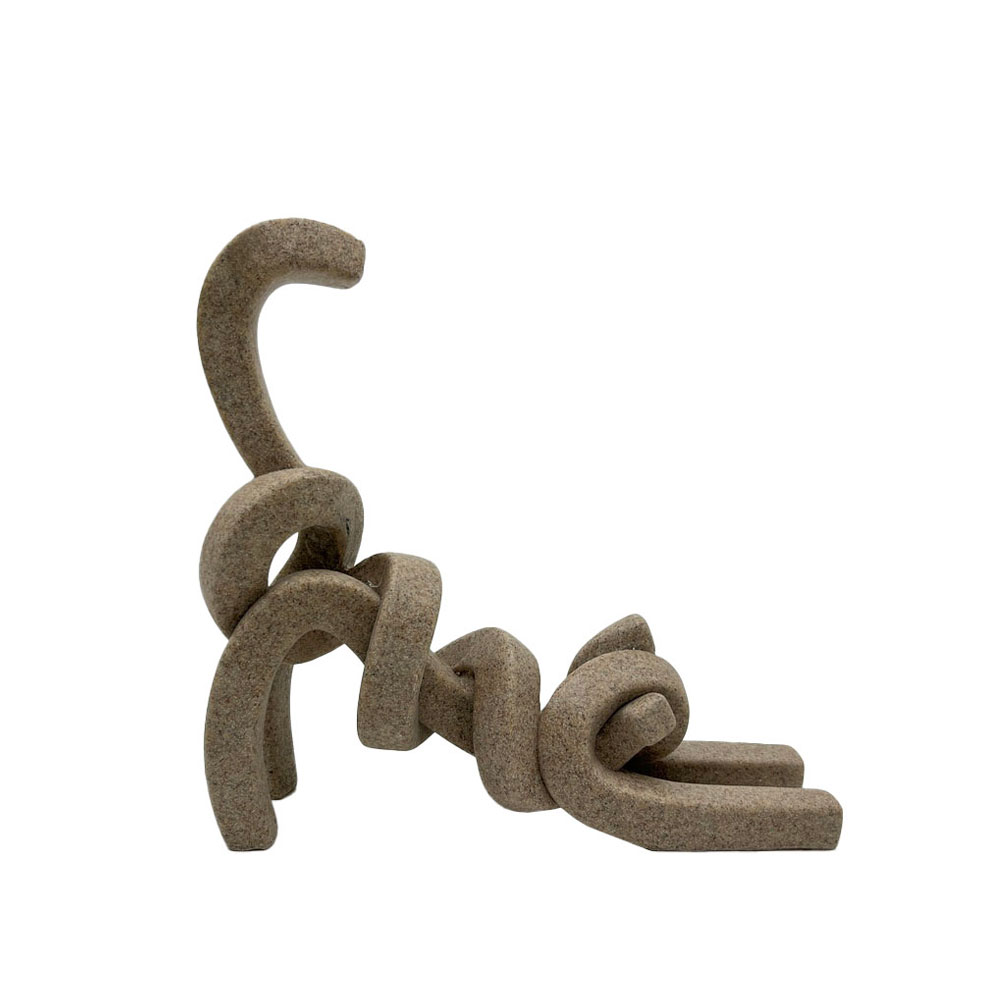 BELMA ΔΙΑΚΟΣΜΗΤΙΚΟ ΓΑΤΑ 24.5x6.5x22.8 POLYRESIN STONE ΜΠΕΖ