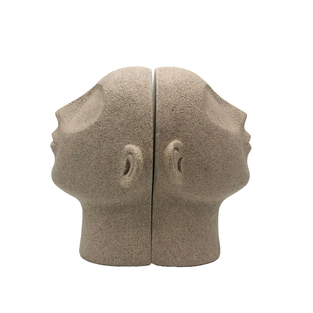 VOLTO LIBRO ΔΙΑΚΟΣΜΗΤΙΚΟ ΠΡΟΣΩΠΟ 25x18.5x23 POLYRESIN STONE ΜΠΕΖ