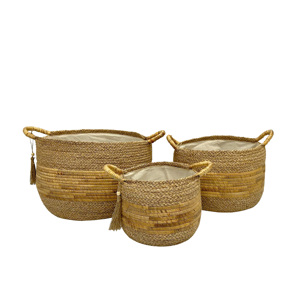 STRAWSY ΚΑΛΑΘΙ ΥΑΚΙΝΘΟΥ SET 3ΤΜΧ 52x52x33 ΥΑΚΙΝΘΟΣ ΦΥΣΙΚΟ ΜΠΕΖ