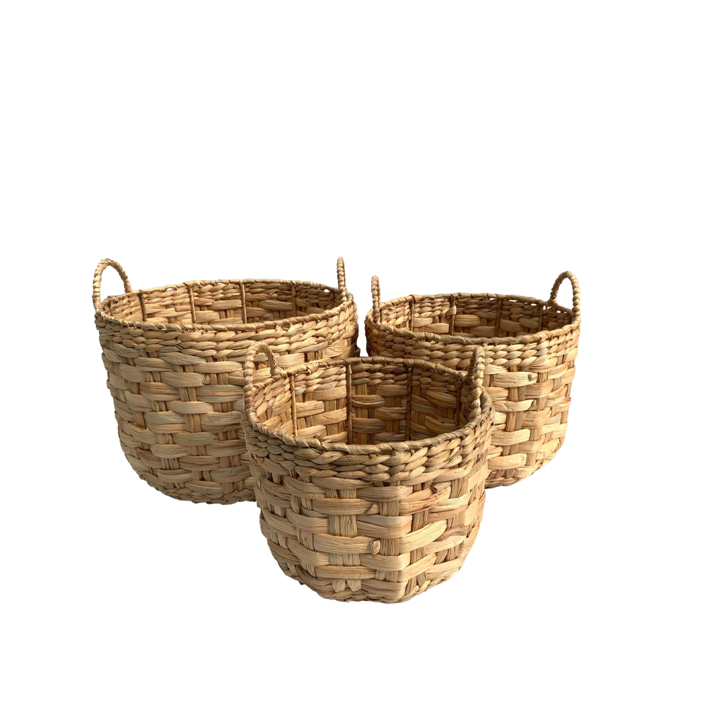 PANIER ΚΑΛΑΘΙ ΥΑΚΙΝΘΟΥ SET 3ΤΜΧ 38x38x34 ΥΑΚΙΝΘΟΣ ΦΥΣΙΚΟ ΑΣΠΡΟ