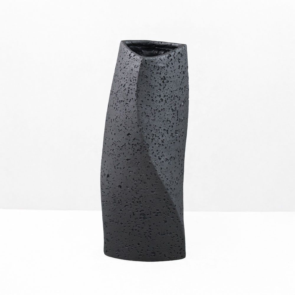 VOID II ΒΑΖΟ 16.5x14.5x39cm RESIN ΜΑΥΡΟ
