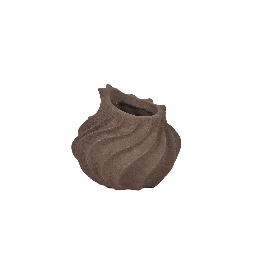 RUST ΒΑΖΟ 18.1x18.1x16.5cm RESIN ΚΑΦΕ ΣΚΟΥΡΟ
