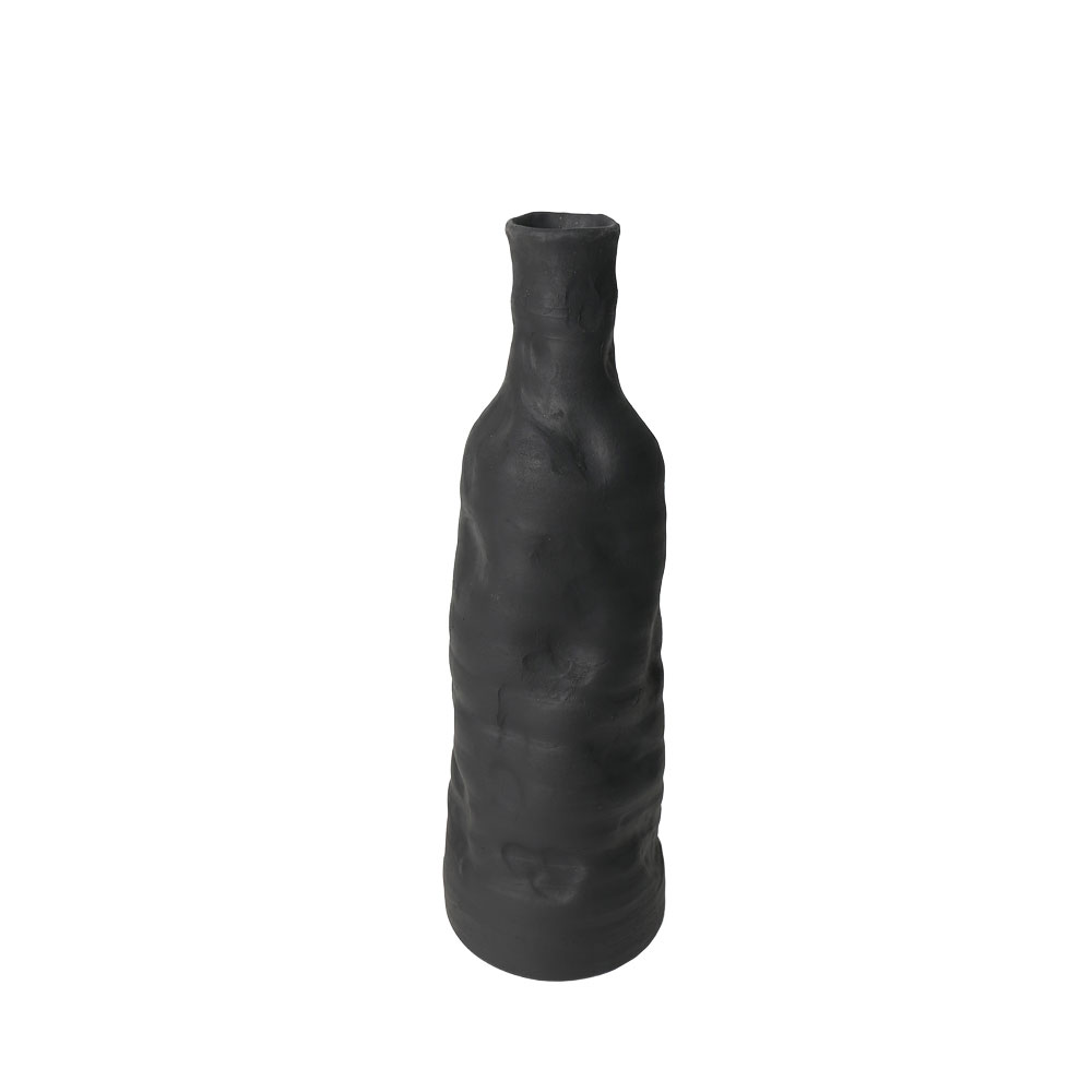 ORENDA ΒΑΖΟ 14.3x14.3x43.7cm ΚΕΡΑΜΙΚΟ ΜΑΥΡΟ